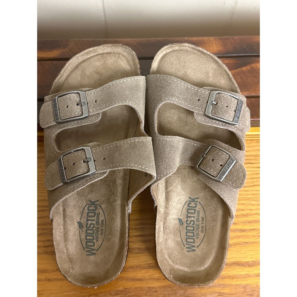 Woodstock Shoes Boy's Size‎ 3M Sandals Slide Bert Double Buckle Boho Hippy Retro